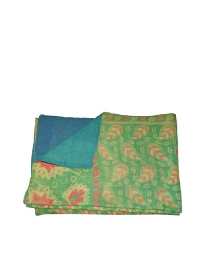 Large Vintage Kanti Kantha Throw, Multi, 60 x 90