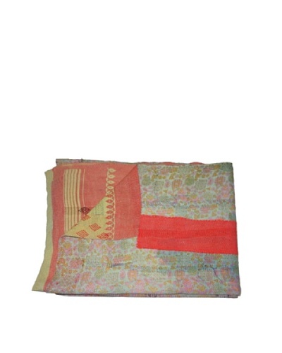 Large Vintage Karishma Kantha Throw, Multi, 60″ x 90″