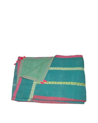 Large Vintage Kanti Kantha Throw, Multi, 60 x 90