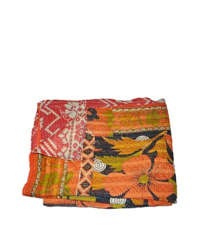 Large Vintage Lalima Kantha Throw, Multi, 60″ x 90″