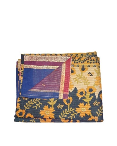 Large Vintage Parul Kantha Throw, Multi, 60″ x 90″