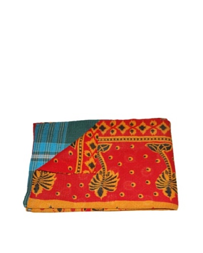 Large Vintage Gowri Kantha Throw, Multi, 60″ x 90″