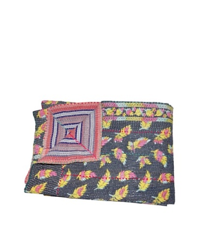 Large Vintage Parul Kantha Throw, Multi, 60 x 90