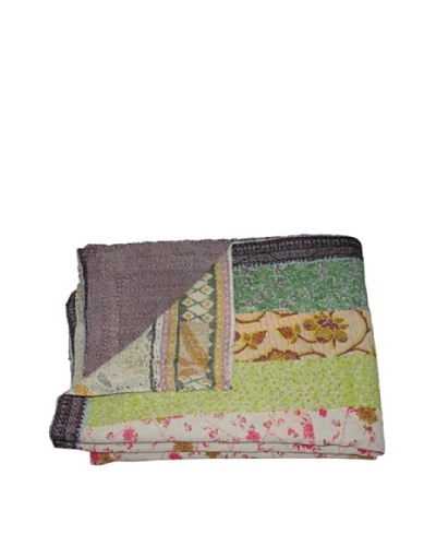 Large Vintage Parul Kantha Throw, Multi, 60 x 90