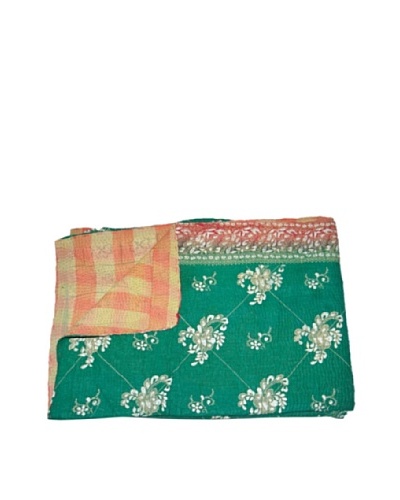 Large Vintage Lavanya Kantha Throw, Multi, 60 x 90