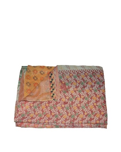 Large Vintage Lalima Kantha Throw, Multi, 60″ x 90″