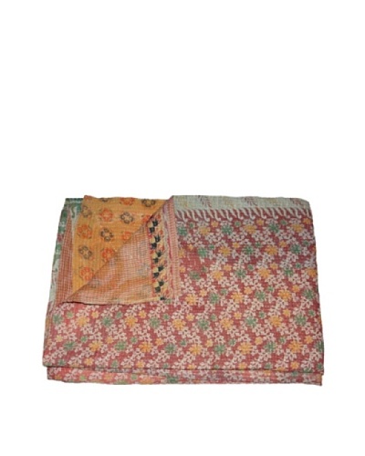 Large Vintage Lalima Kantha Throw, Multi, 60 x 90