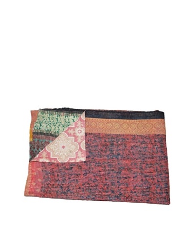 Large Vintage Karishma Kantha Throw, Multi, 60″ x 90″