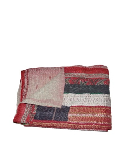 Large Vintage Parul Kantha Throw, Multi, 60 x 90