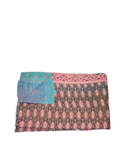 Large Vintage Lalima Kantha Throw, Multi, 60 x 90