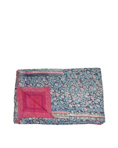 Large Vintage Aakaanksha Kantha Throw, Multi, 60″ x 90″