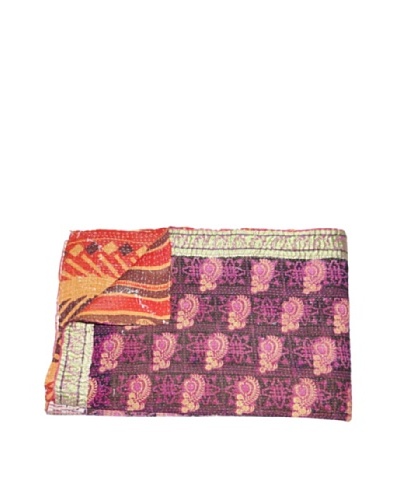 Large Vintage Lalima Kantha Throw, Multi, 60″ x 90″