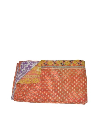 Large Vintage Parul Kantha Throw, Multi, 60 x 90