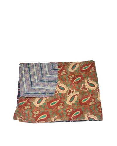 Large Vintage Lavanya Kantha Throw, Multi, 60″ x 90″