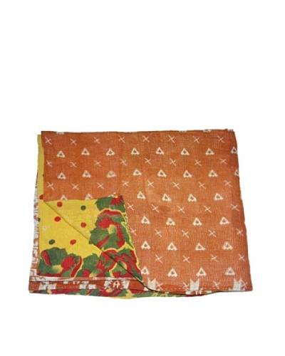 Large Vintage Chanda Kantha Throw, Multi, 60″ x 90″