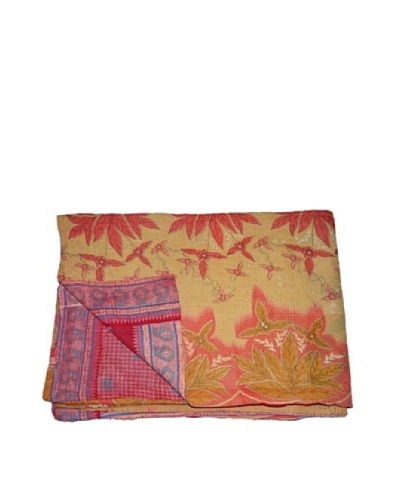 Large Vintage Aakaanksha Kantha Throw, Multi, 60″ x 90″