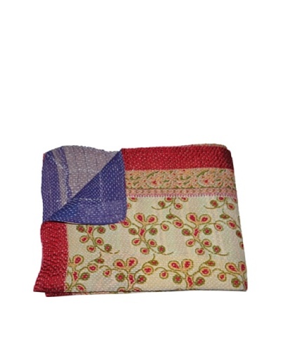 Large Vintage Preeti Kantha Throw, Multi, 60 x 90