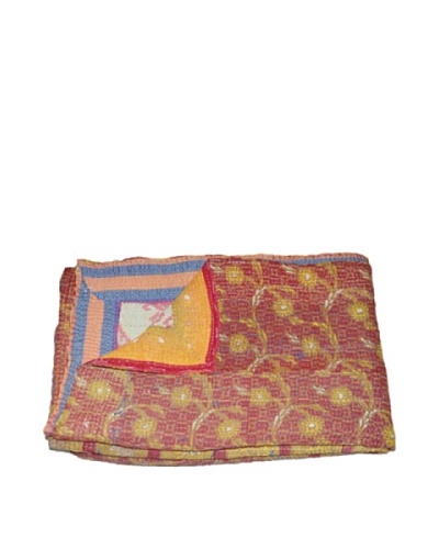 Large Vintage Hema Kantha Throw, Multi, 60 x 90