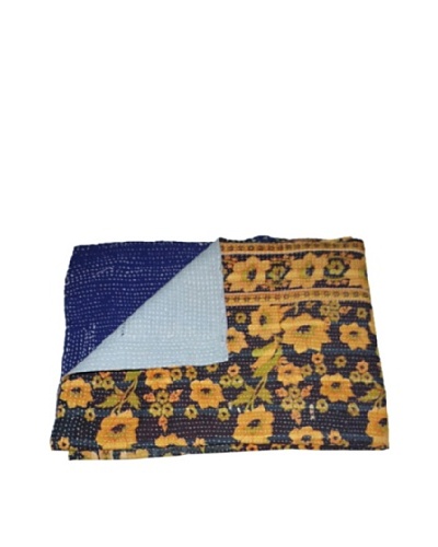 Large Vintage Preeti Kantha Throw, Multi, 60 x 90