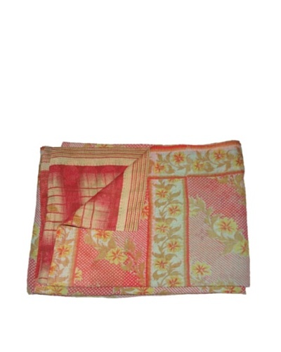 Large Vintage Kanti Kantha Throw, Multi, 60 x 90