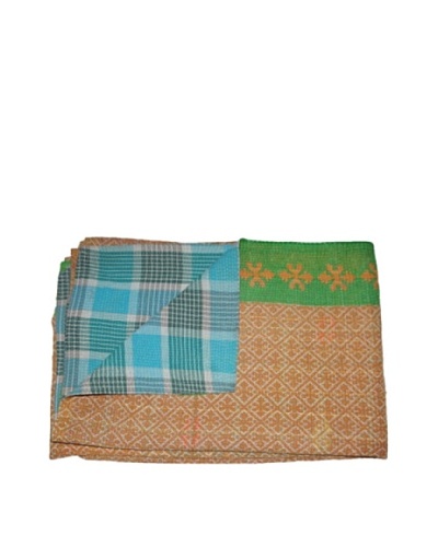 Large Vintage Lalima Kantha Throw, Multi, 60″ x 90″