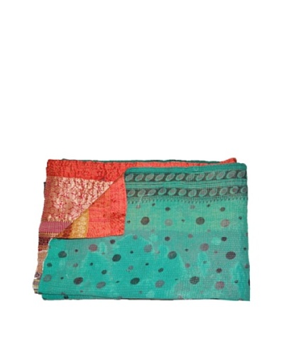 Large Vintage Karishma Kantha Throw, Multi, 60″ x 90″