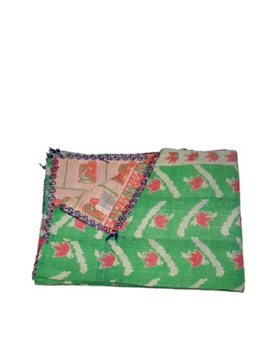 Large Vintage Navneet Kantha Throw, Multi, 60″ x 90″