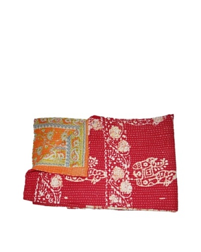 Large Vintage Hema Kantha Throw, Multi, 60″ x 90″