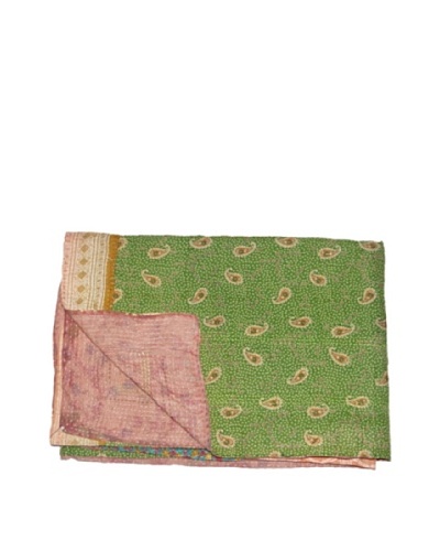 Large Vintage Aakaanksha Kantha Throw, Multi, 60″ x 90″