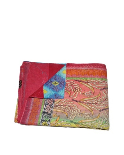 Large Vintage Parul Kantha Throw, Multi, 60 x 90