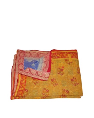 Large Vintage Kanti Kantha Throw, Multi, 60″ x 90″