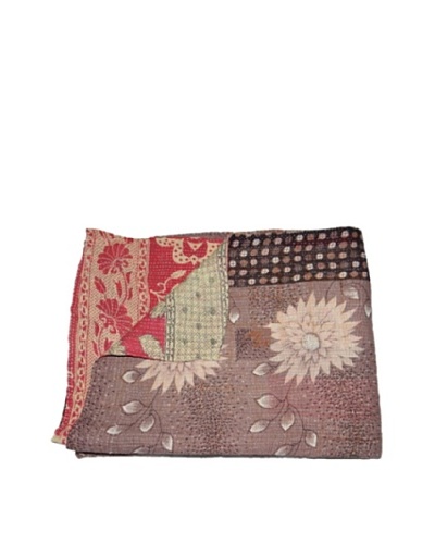 Large Vintage Hema Kantha Throw, Multi, 60 x 90