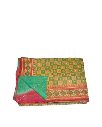 Large Vintage Preeti Kantha Throw, Multi, 60 x 90