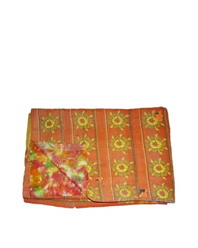 Large Vintage Chanda Kantha Throw, Multi, 60″ x 90″