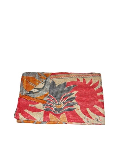 Large Vintage Karishma Kantha Throw, Multi, 60″ x 90″