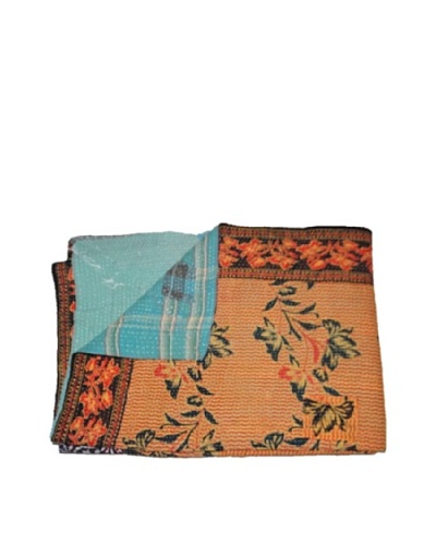 Large Vintage Gowri Kantha Throw, Multi, 60 x 90