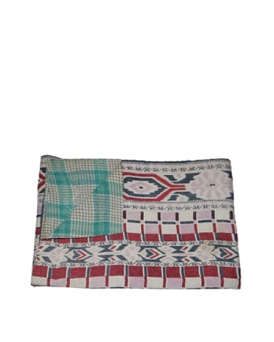 Large Vintage Gowri Kantha Throw, Multi, 60 x 90