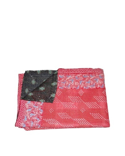 Large Vintage Kanti Kantha Throw, Multi, 60 x 90