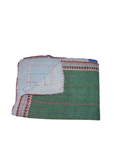 Large Vintage Navneet Kantha Throw, Multi, 60 x 90