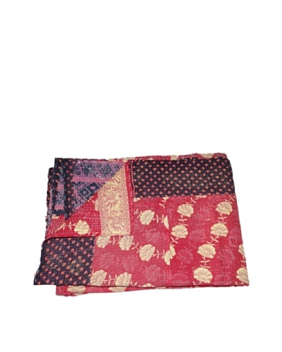 Large Vintage Kanti Kantha Throw, Multi, 60″ x 90″