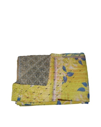 Large Vintage Lavanya Kantha Throw, Multi, 60″ x 90″