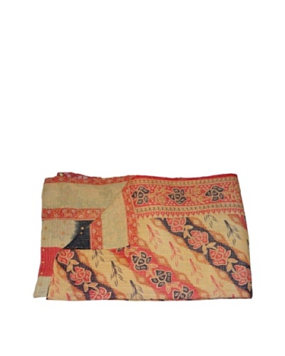 Large Vintage Karishma Kantha Throw, Multi, 60″ x 90″