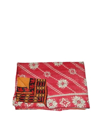 Large Vintage Kanti Kantha Throw, Multi, 60 x 90