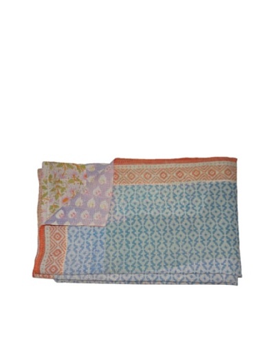 Large Vintage Karishma Kantha Throw, Multi, 60″ x 90″