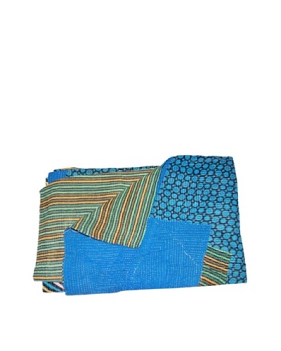 Large Vintage Lalima Kantha Throw, Multi, 60 x 90