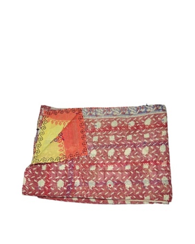 Large Vintage Hema Kantha Throw, Multi, 60 x 90