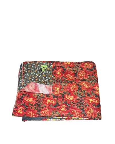 Large Vintage Lalima Kantha Throw, Multi, 60 x 90