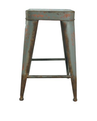 VIP International Metal Stool, Distressed Grey