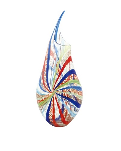 Viz Art Glass Hand Blown Vase, Multi