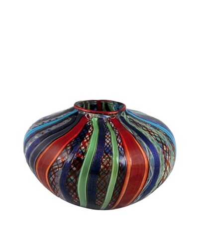 Viz Art Glass Hand Blown Vase, Multi